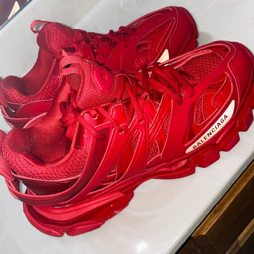 All Red Balenciaga Track Sneaker Size 10us